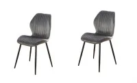 Set 2 Scaune Living Tapițate KJC104 Gri