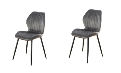 Set 2 Scaune Living Tapițate KJC104 Gri