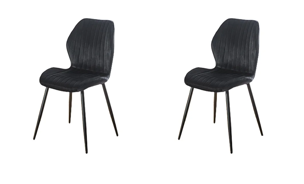 Set 2 Scaune Living Tapițate KJC104 Negru