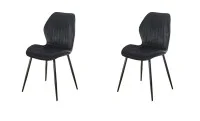 Set 2 Scaune Living Tapițate KJC104 Negru