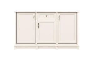 Comodă Sonata 3D1S cu 1 Sertar și 3 Uși, Albă Cashmir