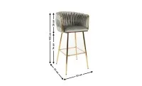 Scaun Bar KJC365 Gri & Picioare Aurii 1