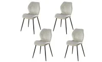 Set 4 Scaune Living Tapițate KJC104 Bej