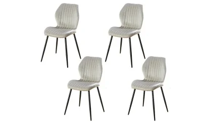 Set 4 Scaune Living Tapițate KJC104 Bej