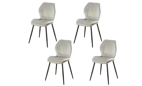 Set 4 Scaune Living Tapițate KJC104 Bej