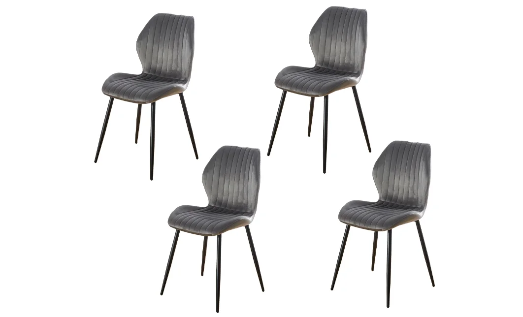 Set 4 Scaune Living Tapițate KJC104 Gri
