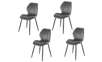 Set 4 Scaune Living Tapițate KJC104 Gri