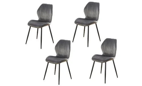Set 4 Scaune Living Tapițate KJC104 Gri