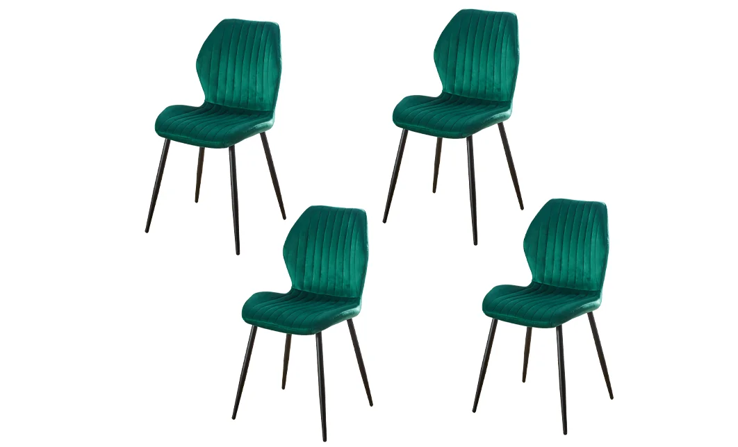 Set 4 Scaune Living Tapițate KJC104 Verde