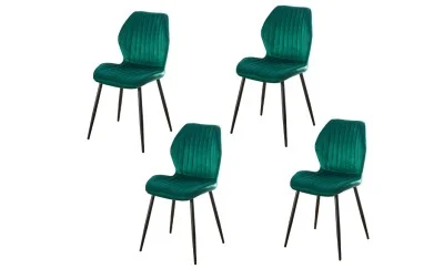 Set 4 Scaune Living Tapițate KJC104 Verde