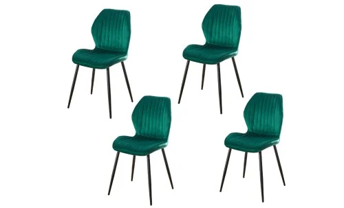 Set 4 Scaune Living Tapițate KJC104 Verde