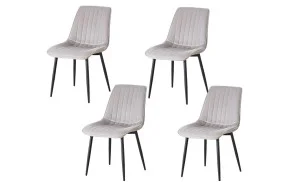 Set 4 Scaune Living Tapițate KJC176 Bej