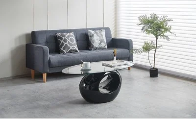 Masuta Cafea cu Blat de Sticla KJCT005 Negru Masuta Cafea cu Blat de Sticla KJCT005 Negru