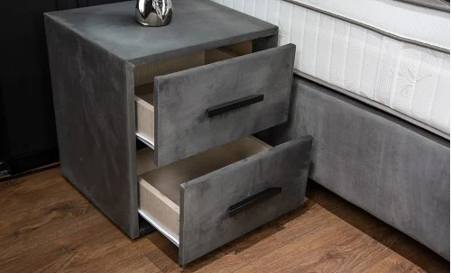 Set Pat Tapitat cu Saltea Bella Grey 140x200