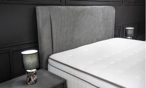 Set Pat Tapitat cu Saltea Bella Grey 140x200