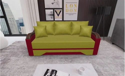 Canapea Extensibilă Bianca, Verde masliniu/Rosu