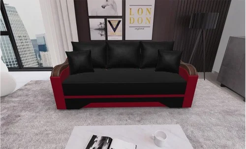 Canapea Extensibilă Bianca, Negru/Rosu