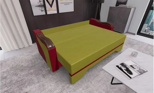 Canapea Extensibilă Bianca, Verde masliniu/Rosu