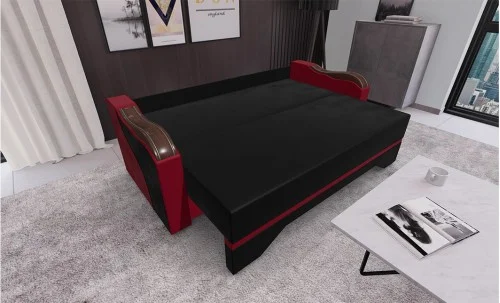 Canapea Extensibilă Bianca, Negru/Rosu