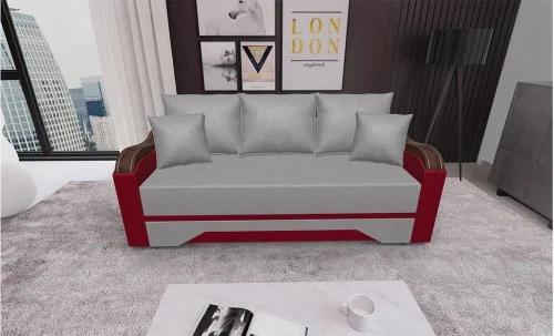 Canapea Extensibilă Bianca, Gri deschis, rosu