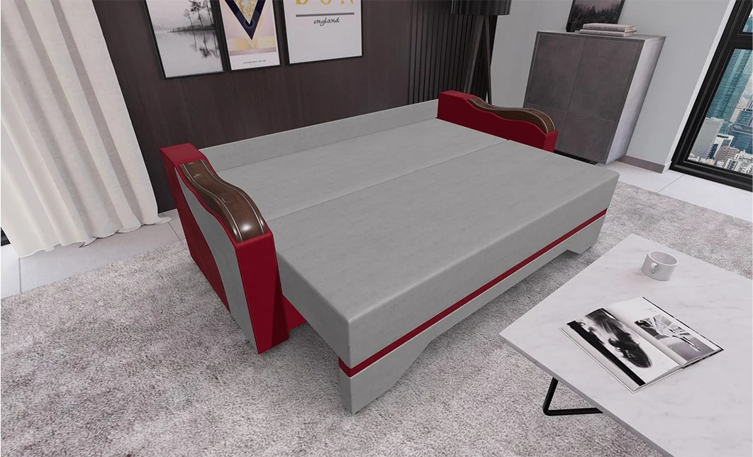 Canapea Extensibilă Bianca, Gri deschis, rosu 2