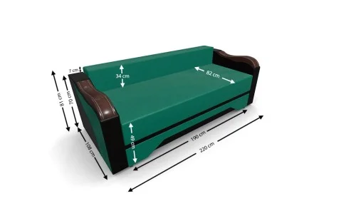 Canapea Extensibilă Bianca, Verde