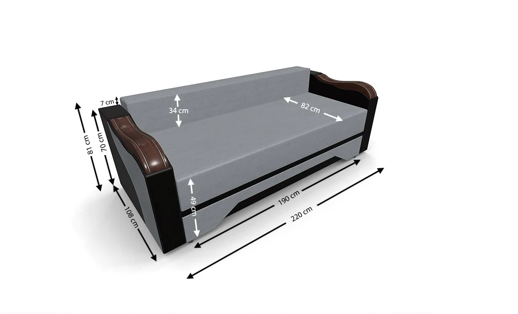 Canapea Extensibilă Bianca, Gri, ciocolata 3