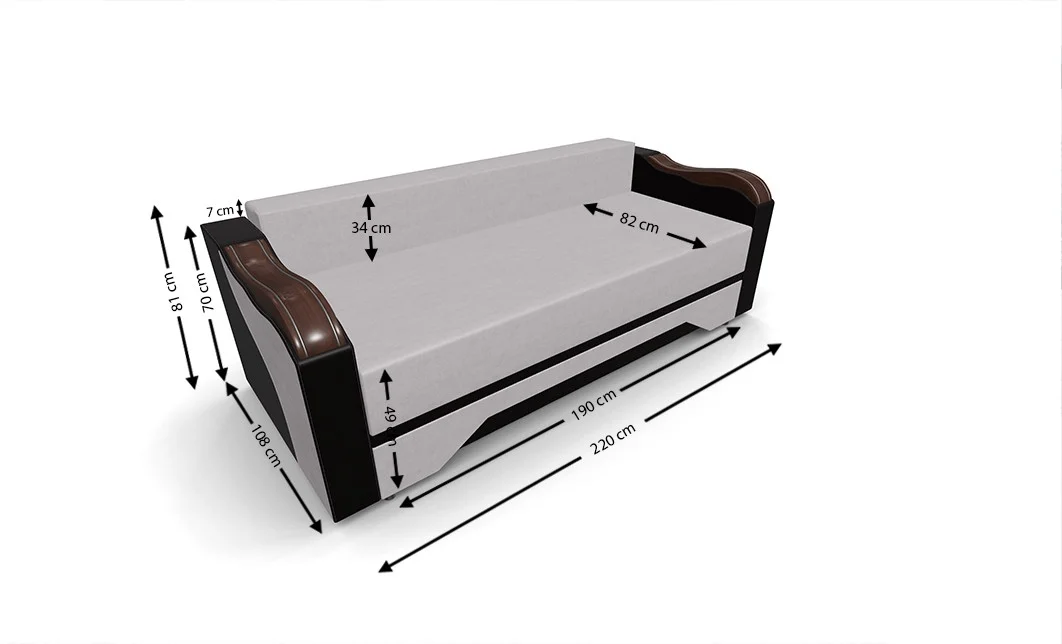 Canapea Extensibilă Bianca, Crem 3