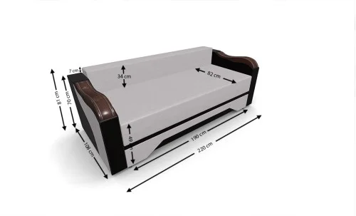 Canapea Extensibilă Bianca, Crem