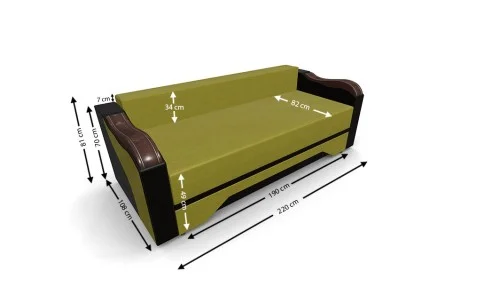 Canapea Extensibilă Bianca, Verde masliniu