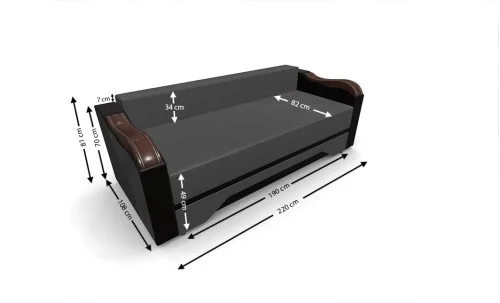 Canapea Extensibilă Bianca, Gri inchis