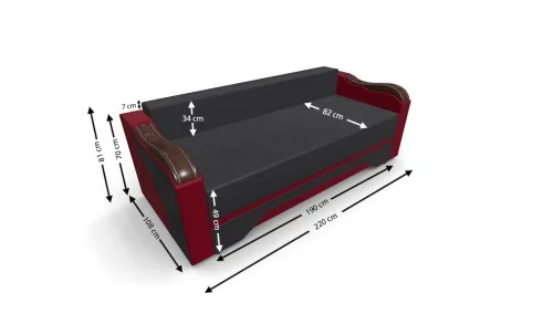 Canapea Extensibilă Bianca, Gri inchis