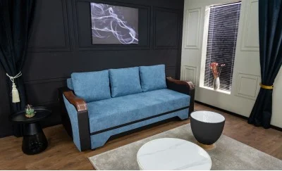 Canapea Extensibilă Bianca Bonell, Albastru - Aragon 74