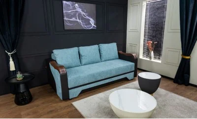 Canapea Extensibilă Bianca Memory, Albastru deschis - Aragon 75