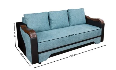 Canapea Extensibilă Bianca Memory, Albastru deschis - Aragon 75