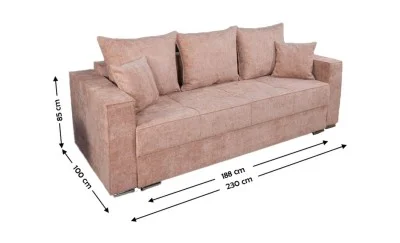 Canapea Extensibilă Claudia Memory Mini, Roz