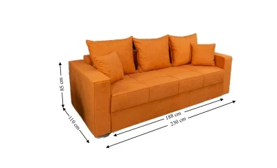 Canapea Extensibilă Claudia Bonell Max Portocalie - Nice Velvet 12