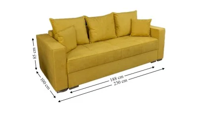 Canapea Extensibilă Claudia Memory Mini Muștar - Nice Velvet 13