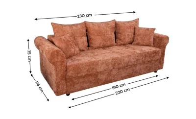 Canapea Extensibilă Elsa Bonell Mini Cărămizie - Kim 06