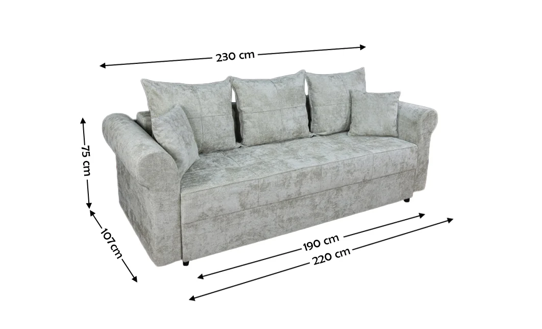 Canapea Extensibilă Elsa Memory Max, Gri deschis 1