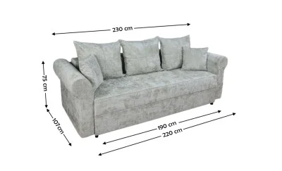 Canapea Extensibilă Elsa Memory Max, Gri deschis
