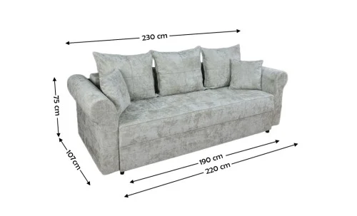 Canapea Extensibilă Elsa Memory Max, Gri deschis