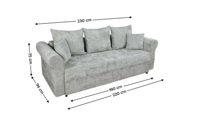 Canapea Extensibilă Elsa Memory Mini, Gri deschis