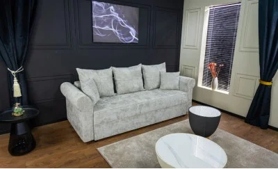 Canapea Extensibilă Elsa Bonell Max Gri Deschis - Kim 13