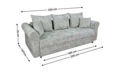 Canapea Extensibilă Elsa Bonell Max, Gri deschis