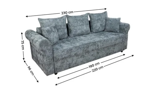 Canapea Extensibilă Elsa Bonell Mini, Gri