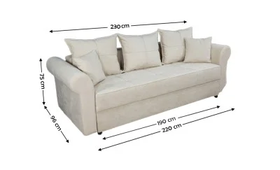 Canapea Extensibilă Elsa Memory Mini Bej - Lemon 01