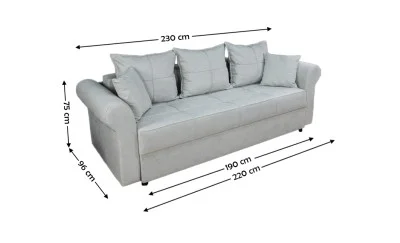 Canapea Extensibilă Elsa Memory Mini, Gri deschis