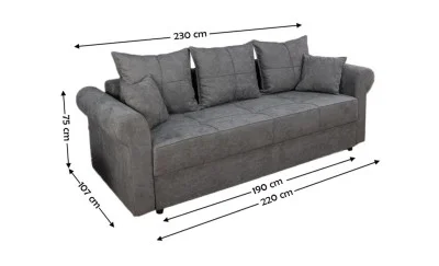 Canapea Extensibilă Elsa Memory Max, Gri inchis