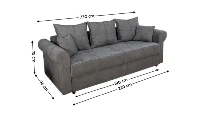 Canapea Extensibilă Elsa Memory Mini, Gri inchis